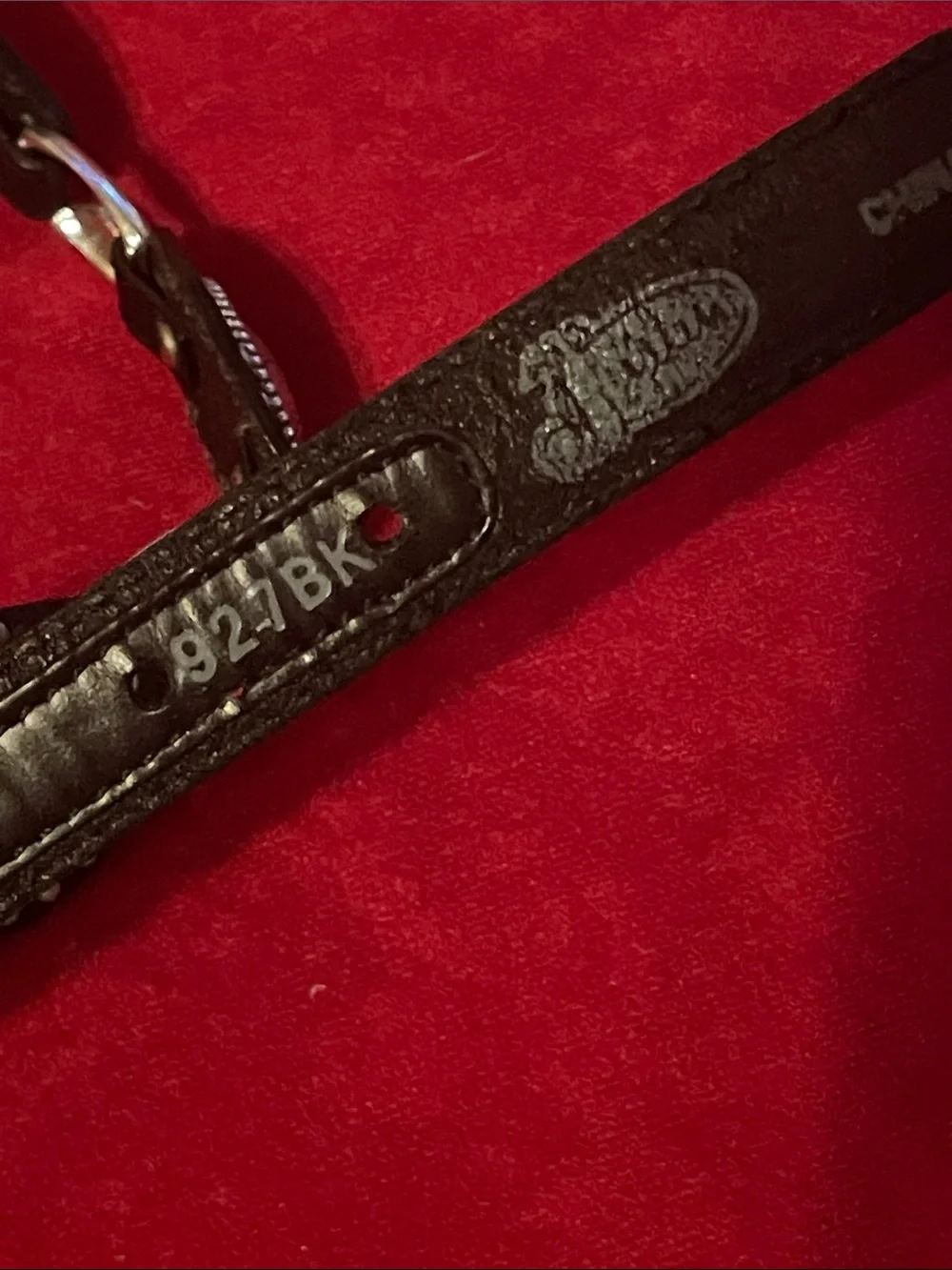 Justin Black Leather Concho Western Belt Size 34 USA Vintage 1995 927BK